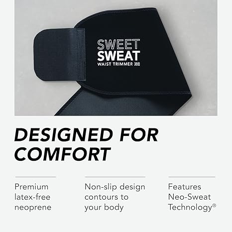 Sports Research® Sweet Sweat Waist Trimmer - Premium Sweat Enhancing Fitness Belt for Women & Men