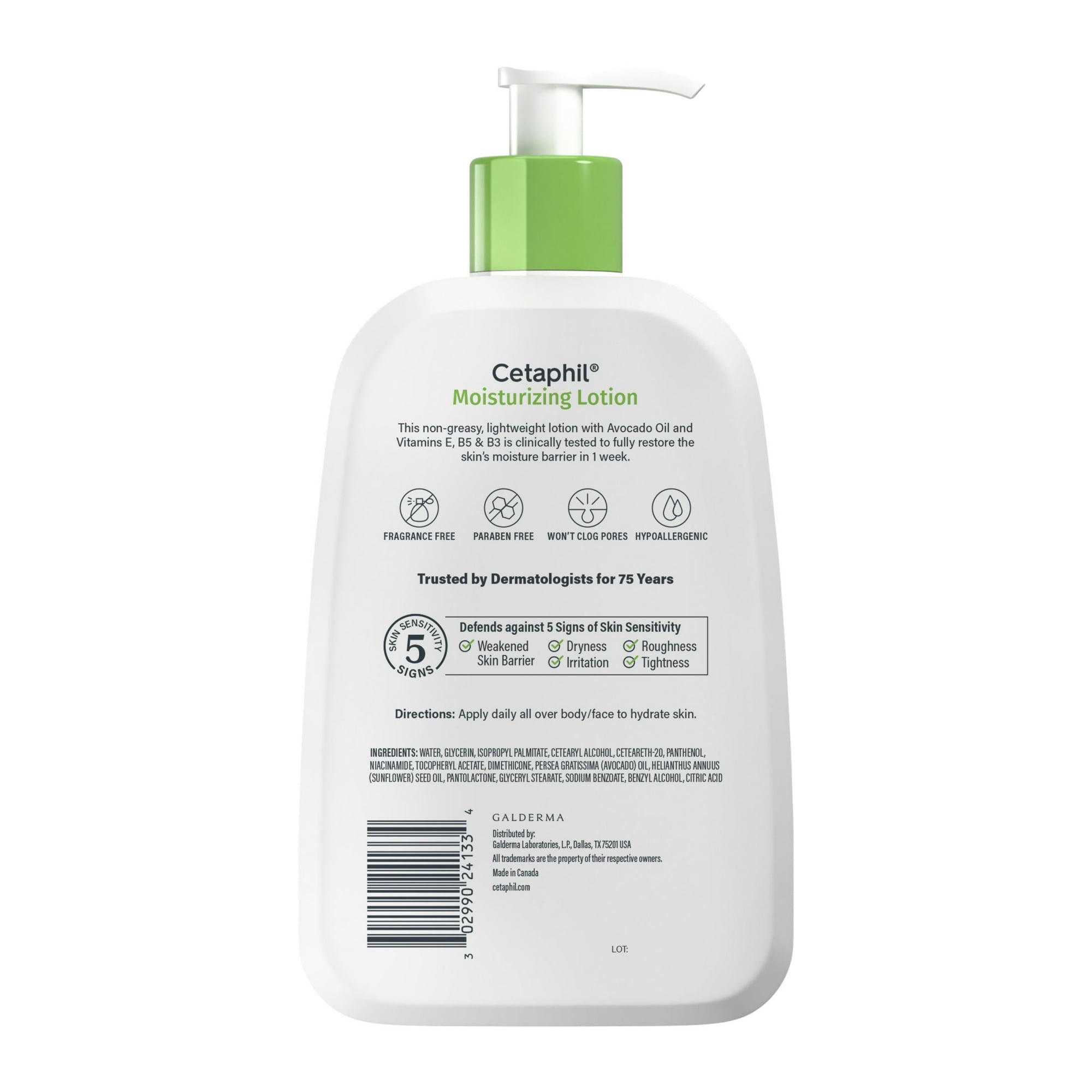Cetaphil Moisturizing Face and Body Lotion for Normal to Dry Skin, Hydrating Fragrance Free, 16 fl oz