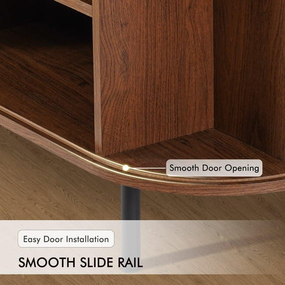 MARNUR 55" TV Stand for 60" TV, Wood Entertainment Center with Storage and Shelves