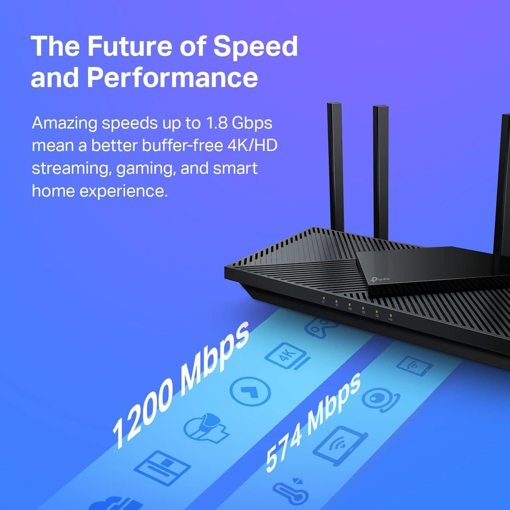 TP-Link AX1800 WiFi 6 Router V4 (Archer AX21) – Dual Band Wireless Internet, Gigabit, Easy Mesh, Works with Alexa
