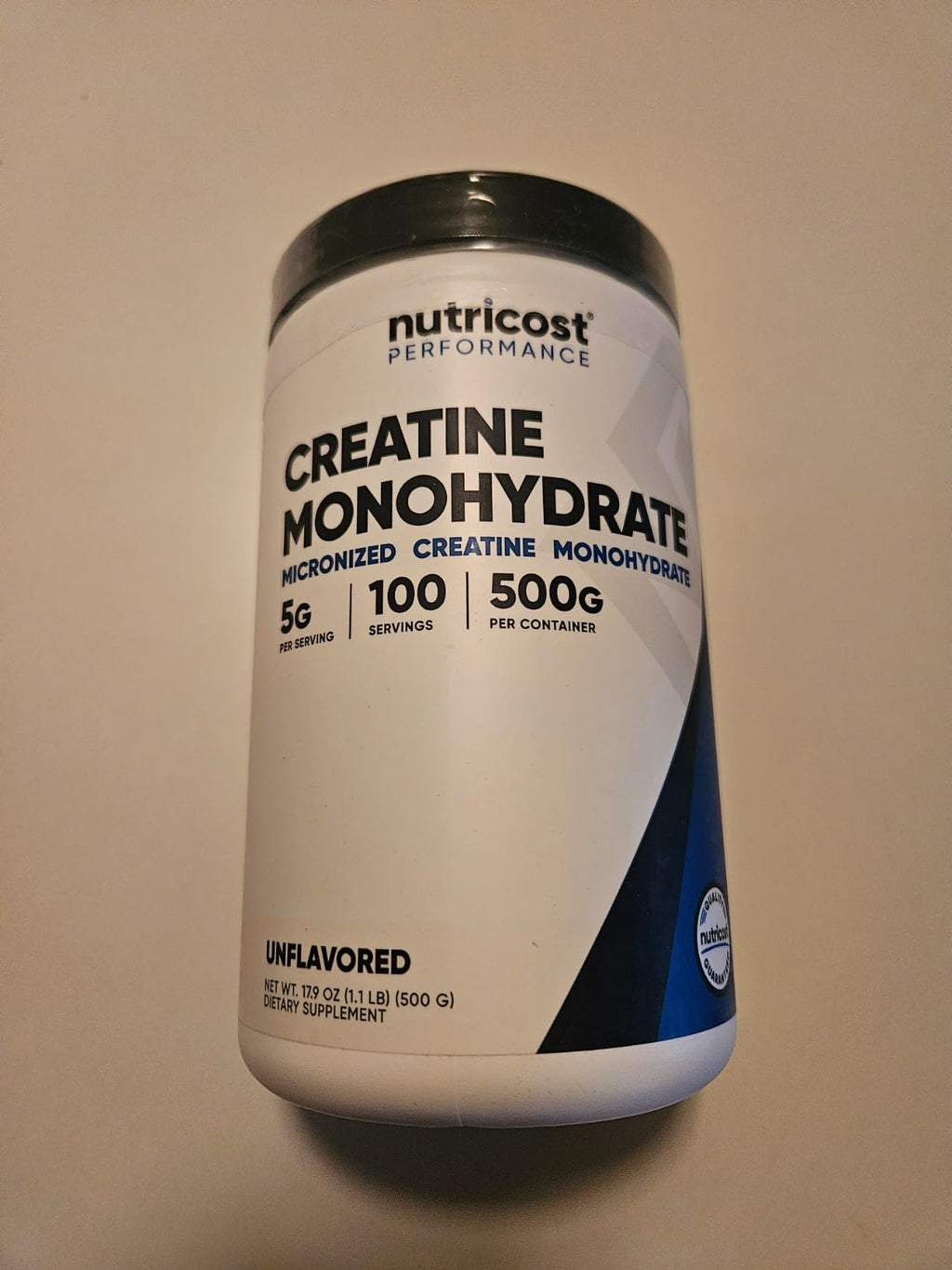 Nutricost Creatine Monohydrate Micronized Powder 500G, 5000mg Per Serv (5g) - 100 Servings, 17.9 Oz