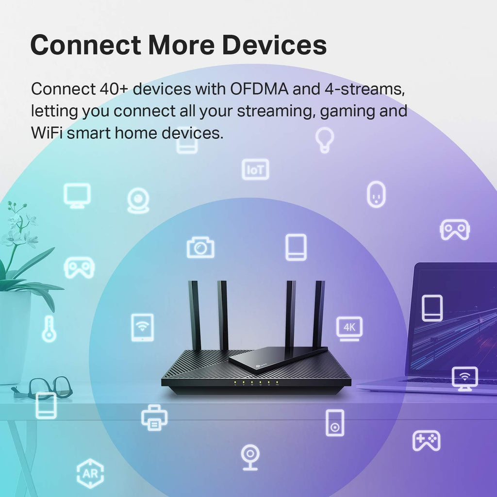 TP-Link AX1800 WiFi 6 Router V4 (Archer AX21) – Dual Band Wireless Internet, Gigabit, Easy Mesh, Works with Alexa