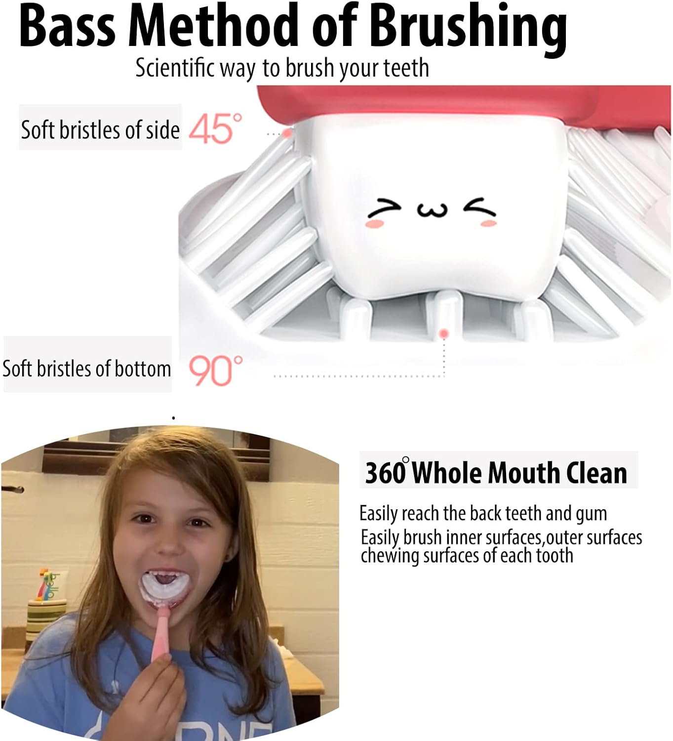 U-Shaped Kids Toothbrush – 3-Pack Soft Silicone, 360° Clean (Ages 6-12)