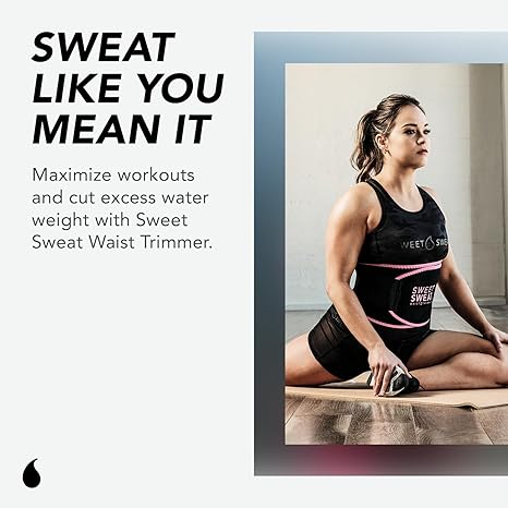 Sports Research® Sweet Sweat Waist Trimmer - Premium Sweat Enhancing Fitness Belt for Women & Men