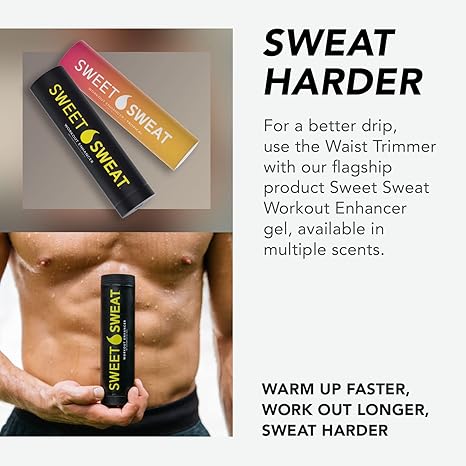 Sports Research® Sweet Sweat Waist Trimmer - Premium Sweat Enhancing Fitness Belt for Women & Men