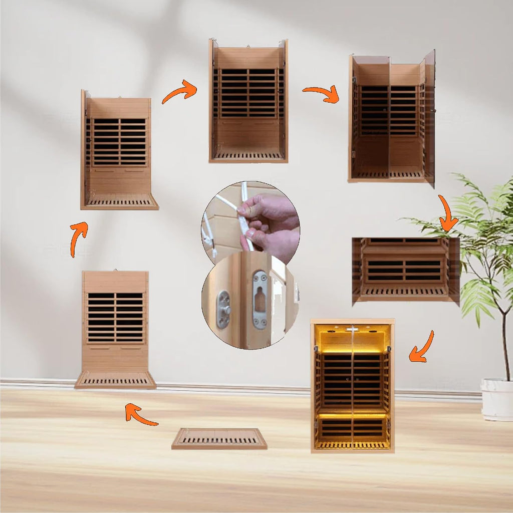 Hemlock 2 Person Low EMF Far Infrared Sauna, Home Indoor Sauna, Luxury Tempered Glass Doors