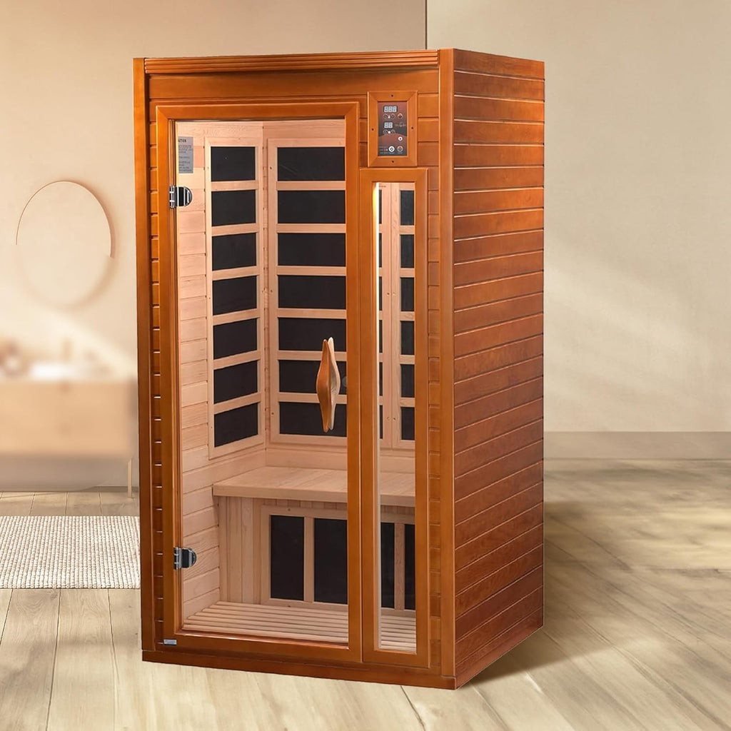 DYNAMIC SAUNAS 2-Person Home Sauna with Infrared Lighting and Integrated Speakers, Barcelona - Personal Indoor Luxury Spa for House and Gym