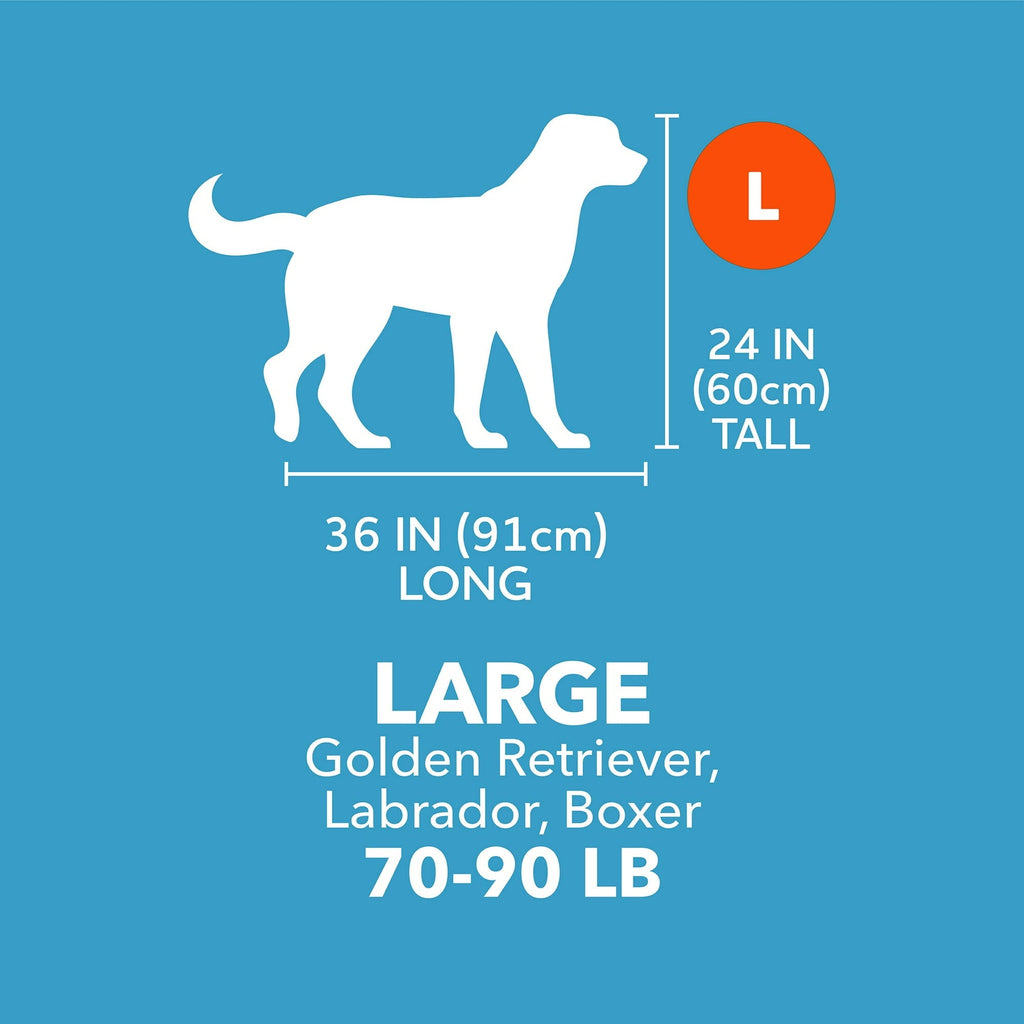 Vibrant Life Pet Kennel Large 40" Dog Crate, Plastic Travel Pet Carrier for Pets 70-90 lb, Grey