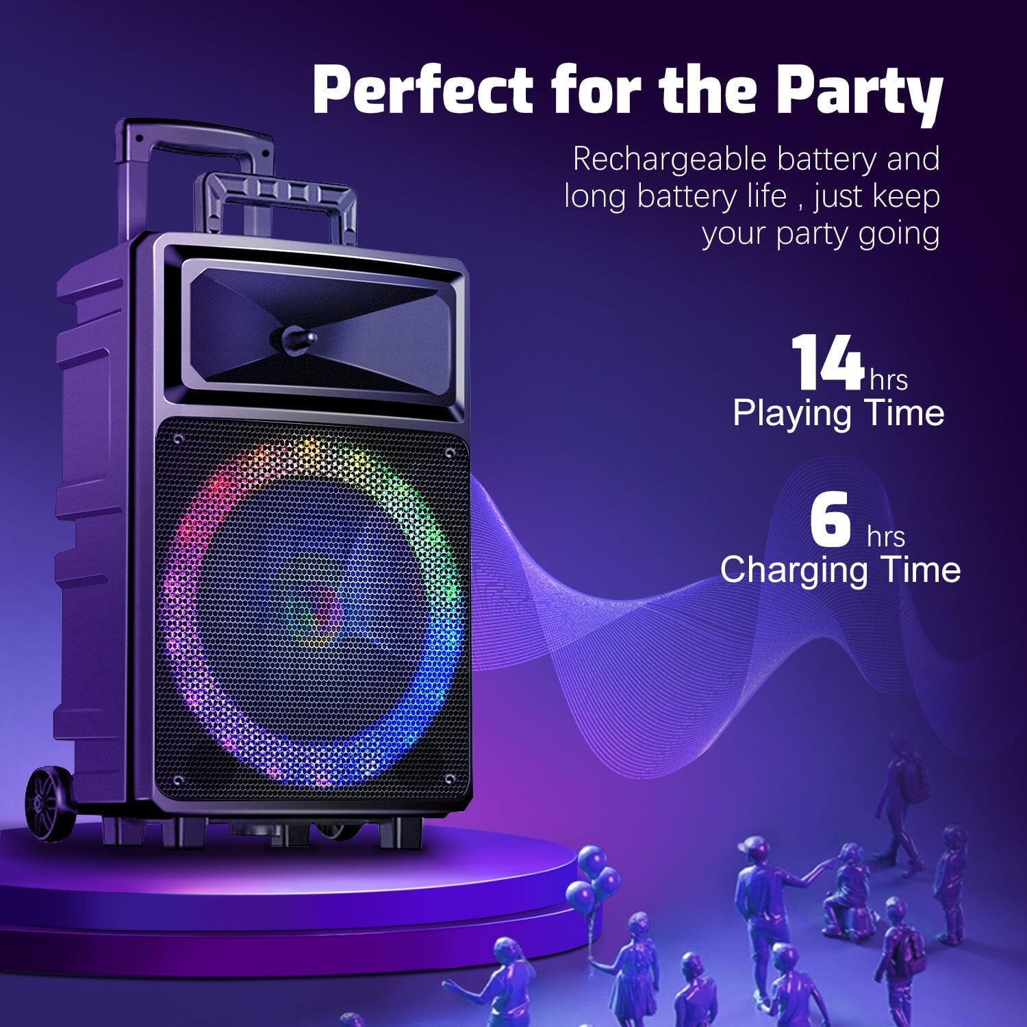Seenda Karaoke Machine with 2 Wireless Microphones, Bluetooth Speaker, and Portable PA System – Includes FM Radio and 12" Woofer for Party