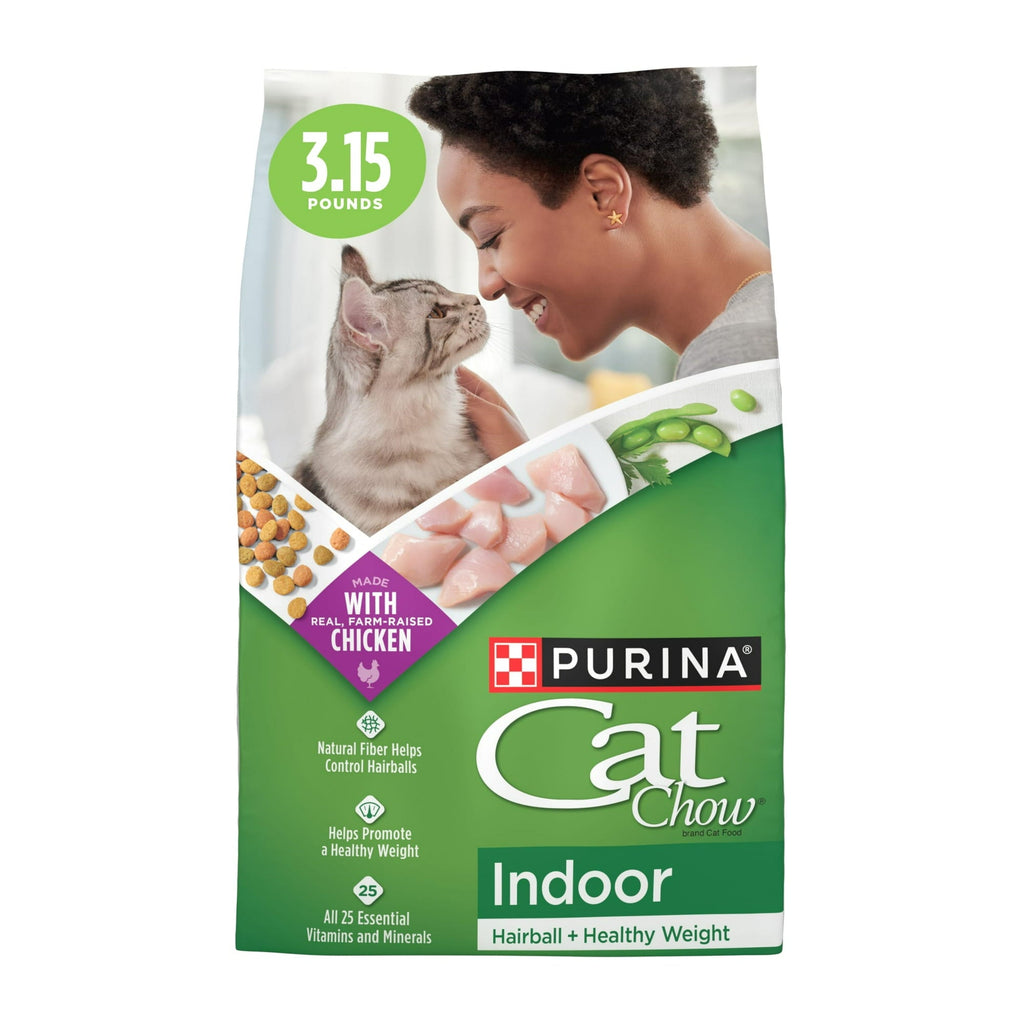 Purina Cat Chow Hairball & Healthy Weight, Indoor Dry Cat Food, Chicken, 3.15 lb Bag