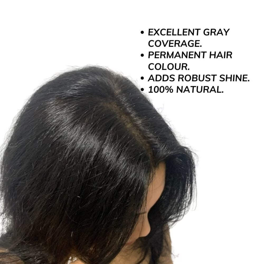 SVA Raatrani Plant-Based Hair Dye Kit - Jet Black Shade 200g