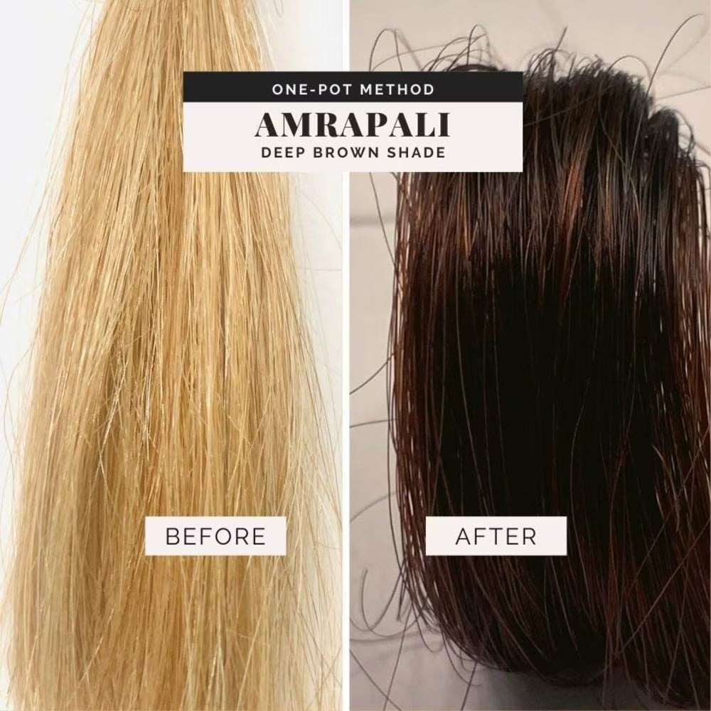 SVA Amrapali Plant-Based Hair Dye Kit - Deep Brown Shade 150g