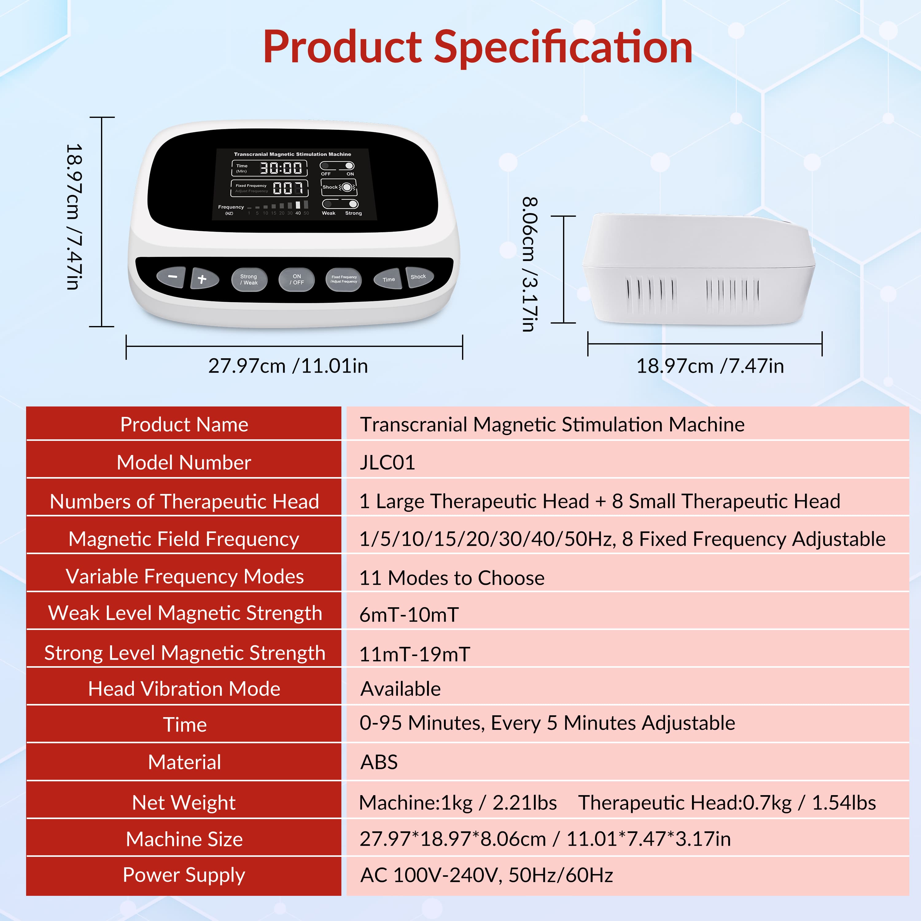 ZJKC TMS Treatment for Depression Parkinson's Deep Brain Memory Enhancement And Brain Stimulation Reduce Long Term Nerve Damage